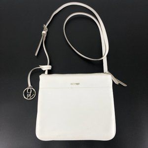 Nine West White Leather Purse Bag Red Interior
